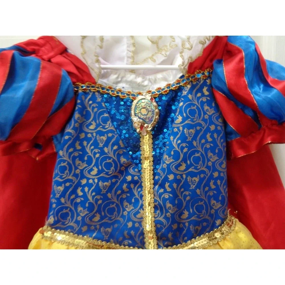 Disney Princess Costume Dress Snow White Girl's Size 5/6 Includes Cape